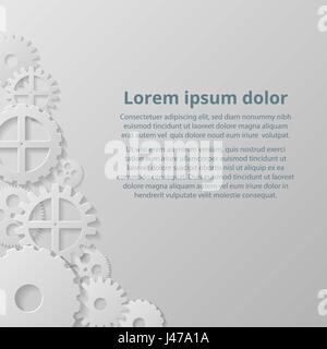 Gears mechanism. Industrial vector background.  Stock Vector