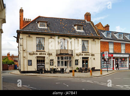 A view of the Black Boys Inn in the town centre of Aylsham, Norfolk, England, United Kingdom. Stock Photo