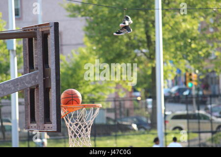 Basketball court in recreation park Stock Photo