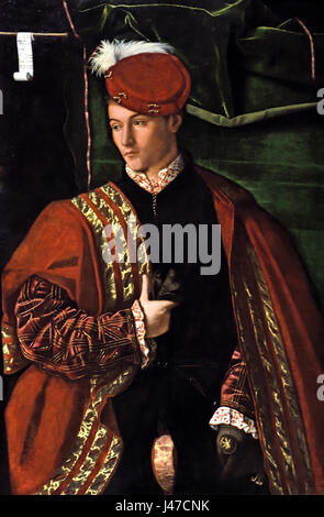 Lodovico Martinengo, 1530. Artist: Bartolomeo Veneto 1502-1546 Italy Italian Stock Photo