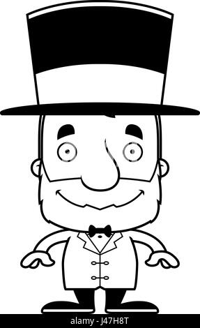 A cartoon ringmaster man smiling. Stock Vector