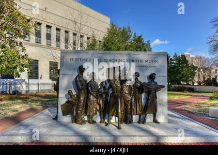 The Virginia Civil Rights Memorial in Richmond, Virginia commemorating protests which helped bring about school desegregation in the state. Stock Photo