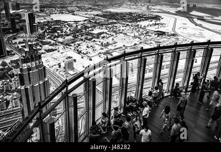 View from the top of Burj Khalifa Stock Photo