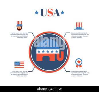 republican party emblem image  Stock Vector