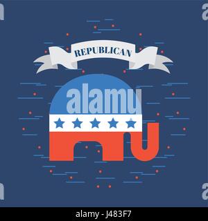 republican party emblem image  Stock Vector