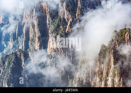 Clouds above the peaks of Huangshan National park. Stock Photo