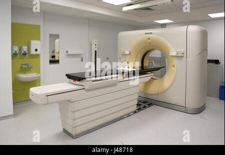 An MRI scanner in a brand new NHS hospital extension in the UK Stock Photo