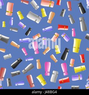 Cosmetic Colored Tubes Seamless Pattern Stock Vector