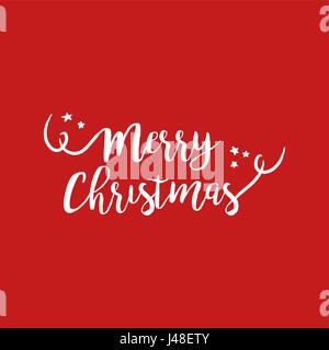 Merry Christmas calligraphic quote design, handwritten lettering illustration for holiday season greeting card. EPS10 vector. Stock Vector