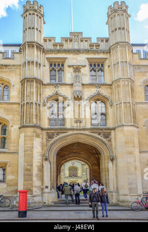 Front entrance to Corpus Christi college at the university of Cambridge, England, Britain. Stock Photo