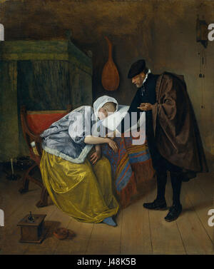 Jan Havickszoon Steen The Sick Woman between circa 1663 and circa 1666 Stock Photo