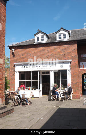 Hereford the Little Black Dog Cafe in The Mews in Hereford city centre UK Stock Photo