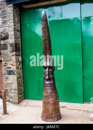 Metal Garden Sculptures in the small village of Pott Shrigley, Cheshire, England. Stock Photo