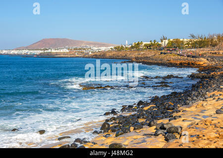 Promenade in Marina Rubicon in Playa Blanca, Lanzarote, Canary Island, Spain Stock Photo