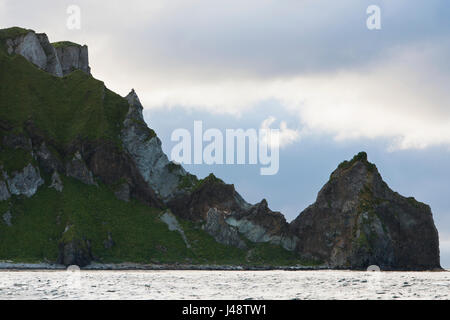 Cape Pankof On Unimak Island In The Pacific Ocean Near The Entrance To False Pass, Also Known As Isanotski Strait; Alaska, USA Stock Photo