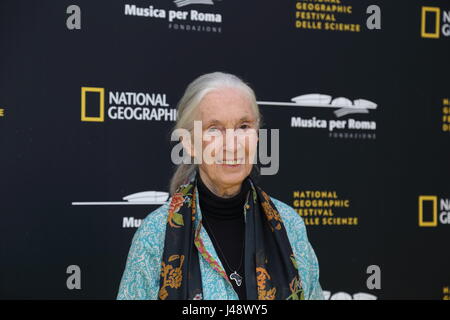 Rome, Italy. 10th May, 2017. Jane Goodall, English primatologist and peace messenger for the United Nations. Credit: PACIFIC PRESS/Alamy Live News Stock Photo