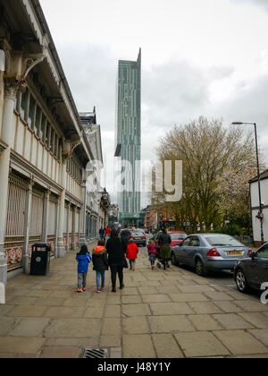 The View along Liverpool Rd, Manchester City Centre, With the Beetham  Tower in the background Stock Photo