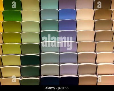 Colour swatches store samples. Rainbow sample colors catalogue. Stock Photo