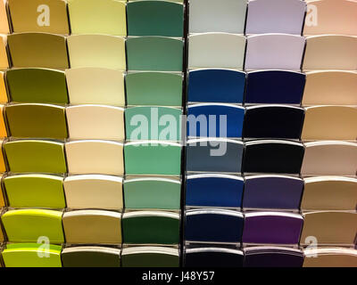 Colour swatches store samples. Rainbow sample colors catalogue. Stock Photo