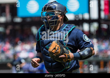 Philadelphia, Pennsylvania, USA. 10th May, 2017. Seattle Mariners catcher Carlos Ruiz (52) in action during the MLB game between the Seattle Mariners and Philadelphia Phillies at Citizens Bank Park in Philadelphia, Pennsylvania. Credit: csm/Alamy Live News Stock Photo