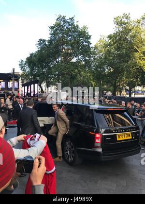 Leicester Square, London, UK; 10th May 2017; David Beckham attending King Arthur premiere; David Beckham; King Arthur premiere in Cineworld, Leicester Square; Shane Zhang/Alamy Live News Stock Photo