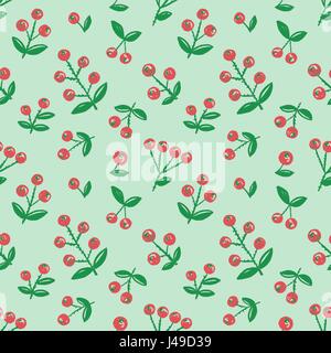 Seamless hand-drawn berry background Stock Photo