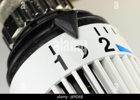 thermostatic radiator valve at night position Stock Photo