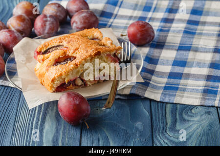 slice of bavarian plumcake Stock Photo