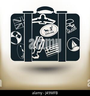 simple labeled suitcase Stock Vector