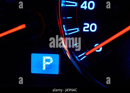 Parking icon on dashboard Stock Photo