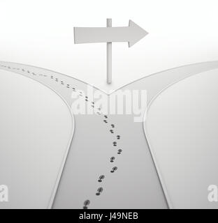 On the crossroads - individuality concept 3D illustration Stock Photo