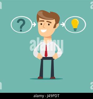 thinking or problem solving business concept. Stock Vector