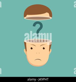 human head open with question mark Stock Vector