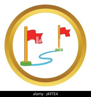 Route with a locator flags vector icon Stock Vector