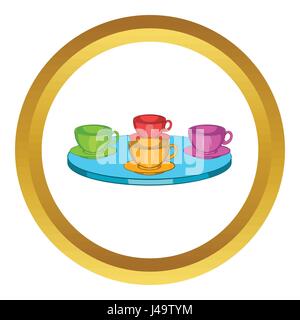 Attraction cups of tea spinning vector icon Stock Vector