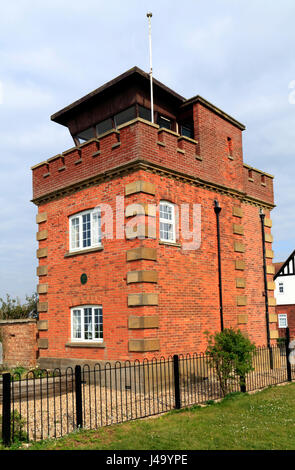 Former coastguard lookout tower and Marconi wartime listening post, on coastal clifftop, Hunstanton Norfolk UK, instrumental in plotting positionn of  Stock Photo