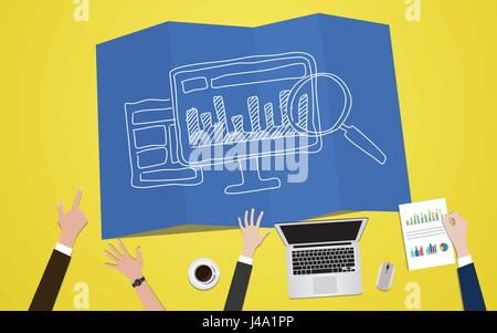 website traffic seo analysis concept illustration Stock Vector