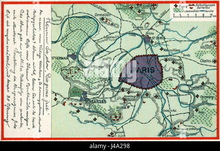 Plan fortifications place de Paris Stock Photo