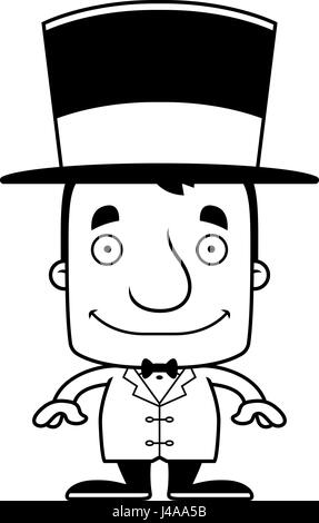 A cartoon ringmaster man smiling. Stock Vector