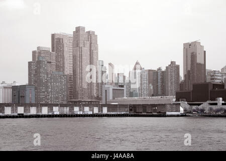 Manhattan taken from Hudson river, New York Stock Photo