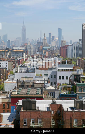 View of Manhattan taken from a roof in Soho Stock Photo