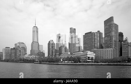 Manhattan taken from Hudson river, New York Stock Photo