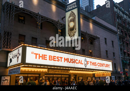 The show is about to begin: The Book of Mormon, a hit musical at the Eugene O'Neill Theatre in New York City Stock Photo