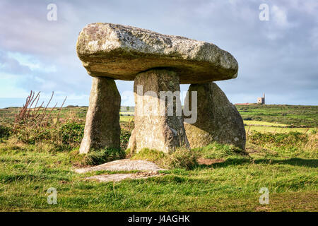 Stone age dolmen, Lanyon Quoit, near Madron, Cornwall, England, UK ...