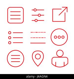 Flat Menu Icon Illustration for Website Navigation Stock Vector
