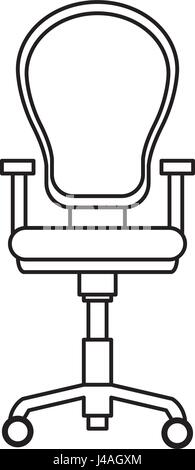 armchair office equipment seat outline Stock Vector