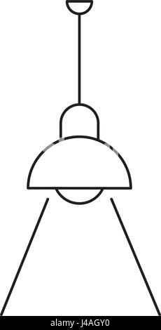 lamp office hanging light decoration outline Stock Vector
