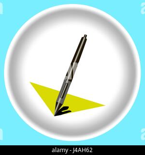 Stylus pen for capacitive sensor tablet laptop icon flat game design. Stock Vector