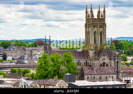 Panoramic view of Kilkenny with St. Mary's Cathedral, Ireland Stock Photo