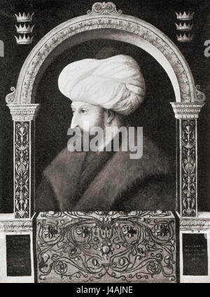 Mehmed II, 1432 –1481, aka  Mehmed the Conqueror and also Muhammed bin Murad.  7th Ottoman sultan.  From Hutchinson's History of the Nations, published 1915. Stock Photo